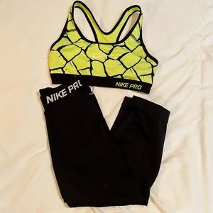 Nike Pro Set size XS previously loved but tons of life left. Smoke free home.